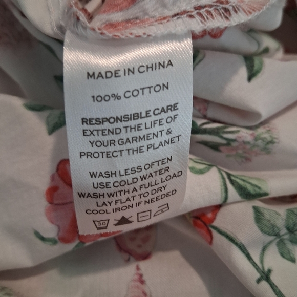 Hill House The Caroline Nap Dress Red Shell Vine Cotton  Size X- Small - Picture 10 of 11